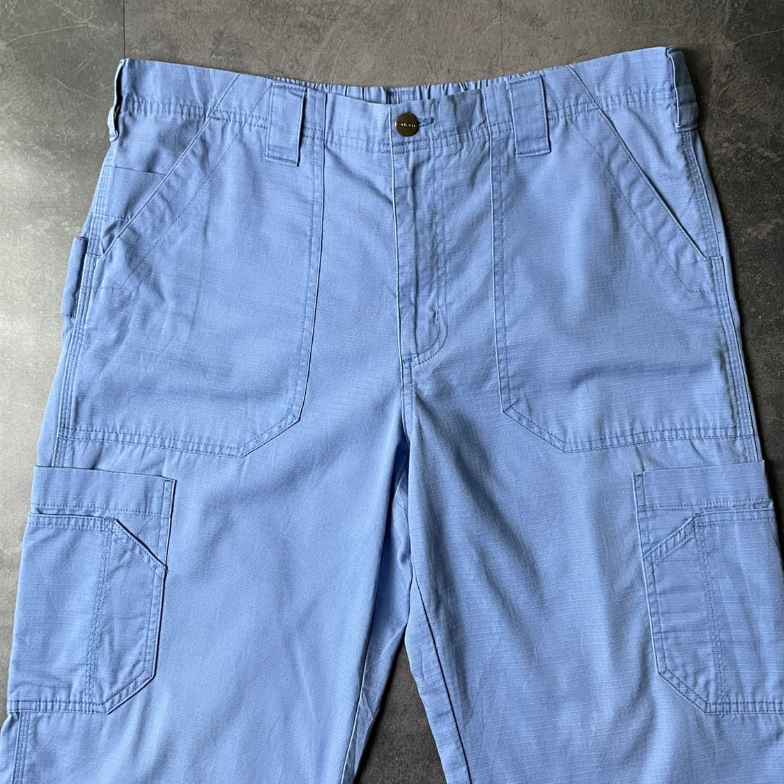 CARHARTT 칼하트 빈티지 하프밴딩 라이트블루 리프스탑 카고 팬츠 상품이미지2