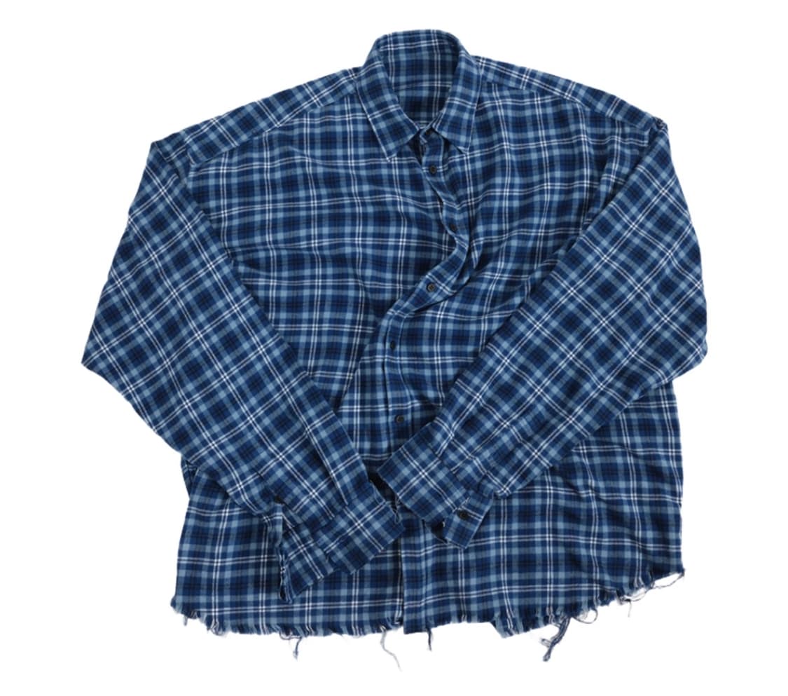 1) 논노드 플렉시블 스트링 체크 셔츠 클래식 블루 상품이미지1