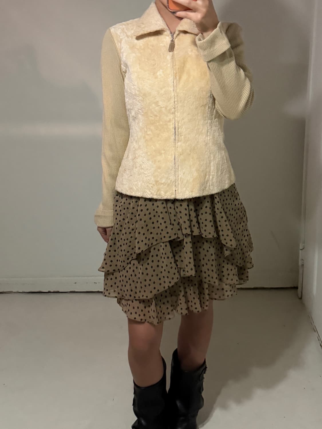 일본빈티지 퍼 니트 가디건 자켓 상품이미지5