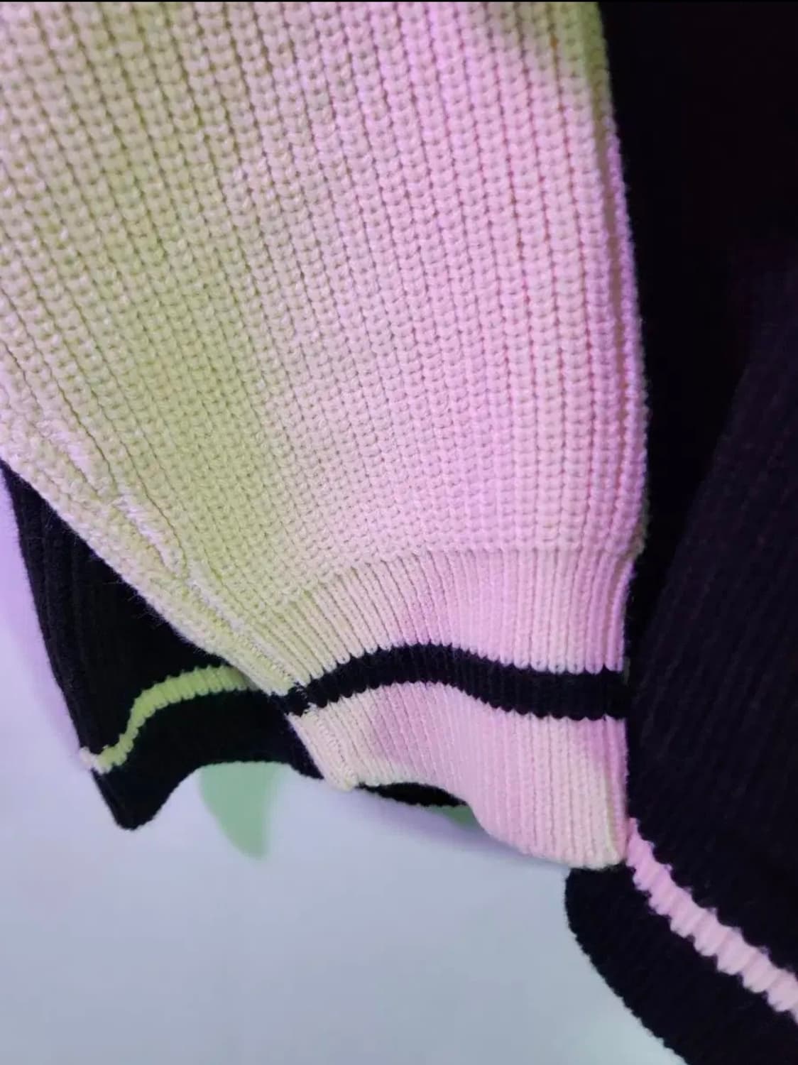 ALYXSE 앨리스 블랙/아이보리 후드 니트집업 M/총장70/가슴63/ 상품이미지7