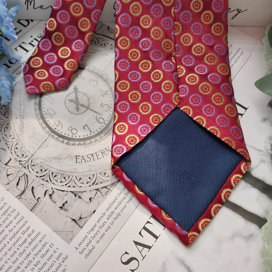 알테아 실크 와인 자카드 패턴 넥타이 9.5cm A+등급 K1437
 상품이미지8