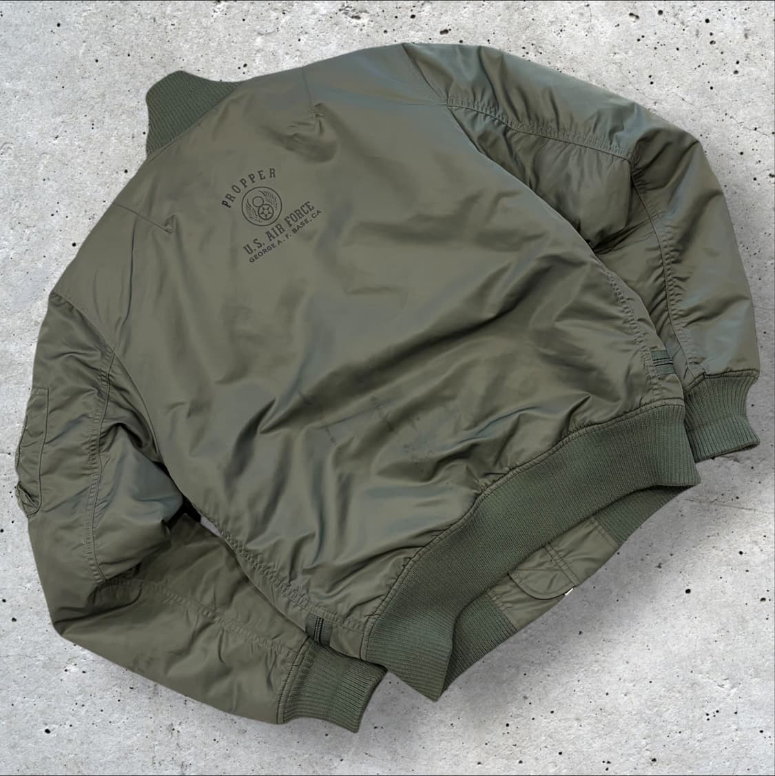 [M] PROPER 프로퍼 INC 항공 MA-1 봄버 자켓 카키 B606 상품이미지2