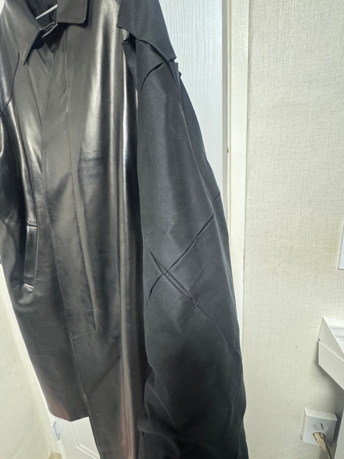 오리가미 코트(synthetic leather) - 1SIZEPU레더버전 상품이미지6