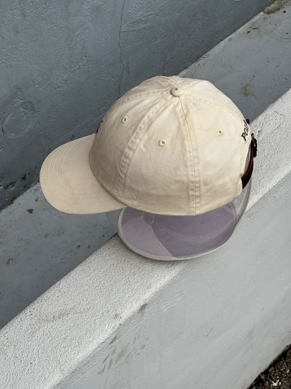 [M] 90s 폴로 랄프로렌 아이보리 볼캡 모자 상품이미지3