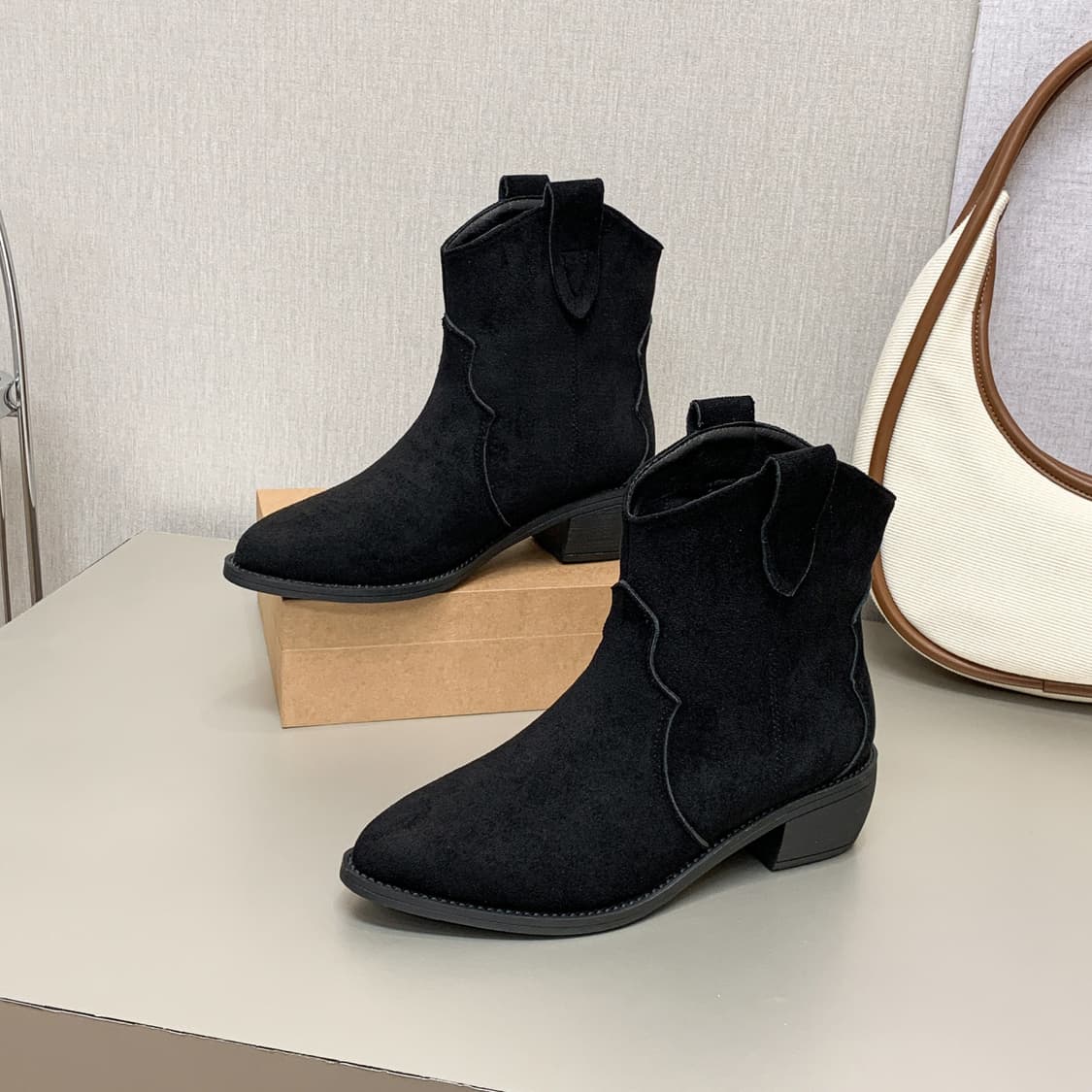 스웨이드 카우보이 부츠 37 상품이미지1