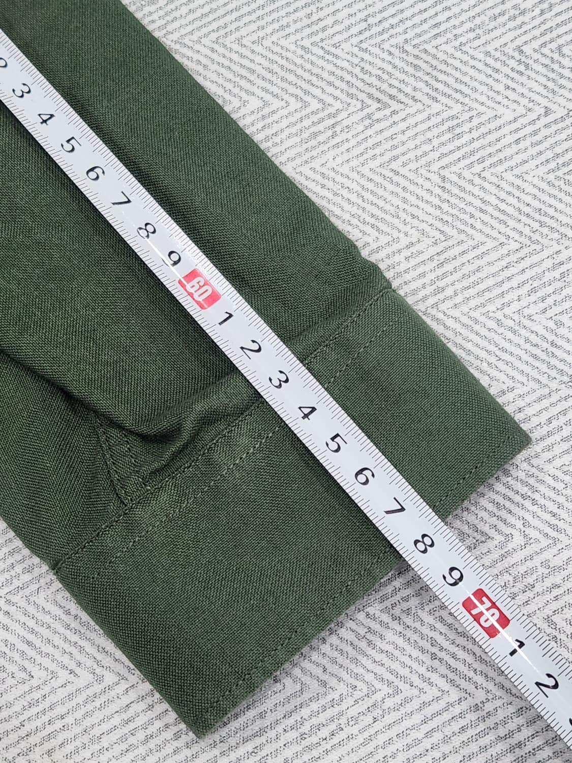 [L] 자라 릴렉스핏 차이나 카라 셔츠 진녹색 남성 L 상품이미지9