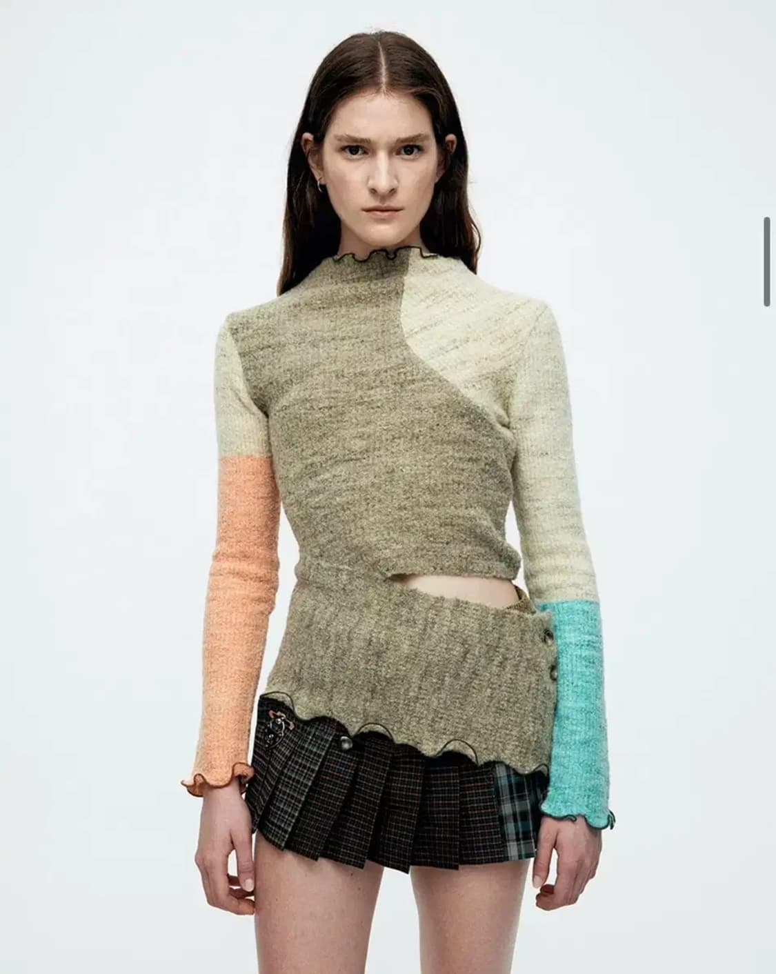 앤더슨벨 컬러블록 니트 탑 / 여성 니트/ 여자 니트  상품이미지1