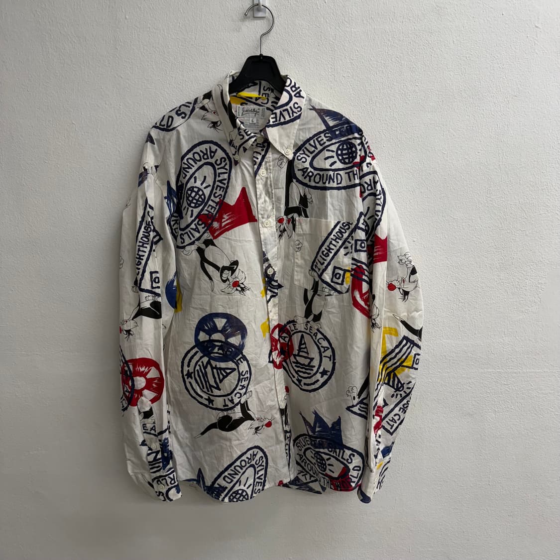 Itlay 꺄스텔바쟉 Castelbajac 실베스터 패턴 셔츠 L 상품이미지1