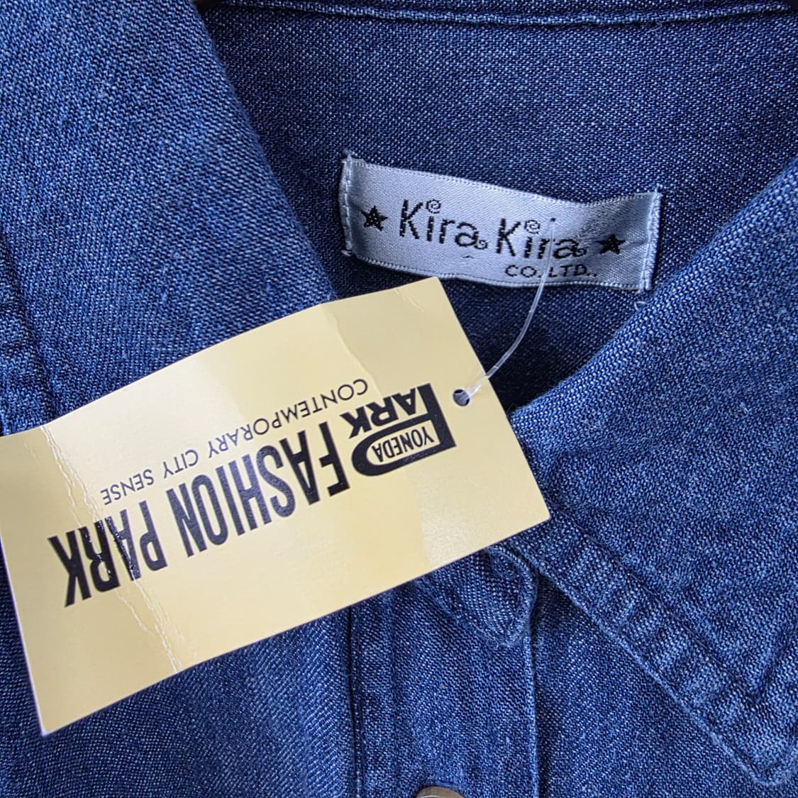 KiraKira 빈티지 데님 반팔 셔츠 상품이미지8
