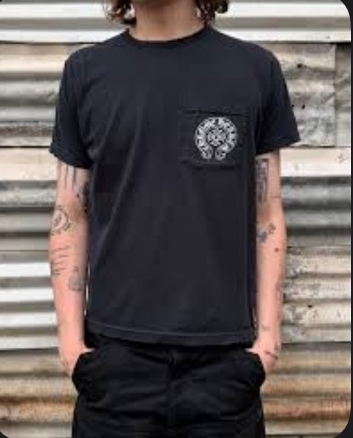 (A+/M) / 크롬하츠 홀스슈 로고 반팔 티셔츠 블랙 상품이미지10