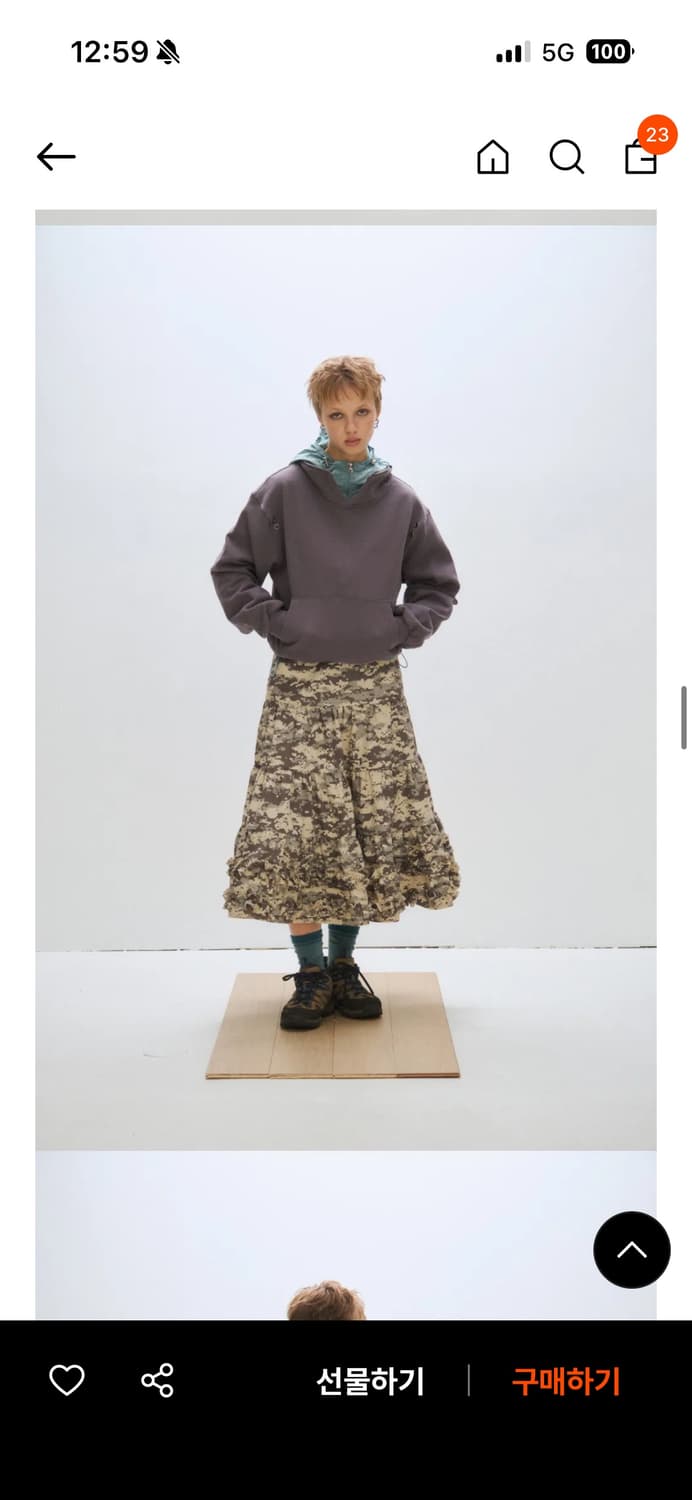 (새상품) 플리즈 프로젝트 카모 스커트 상품이미지3