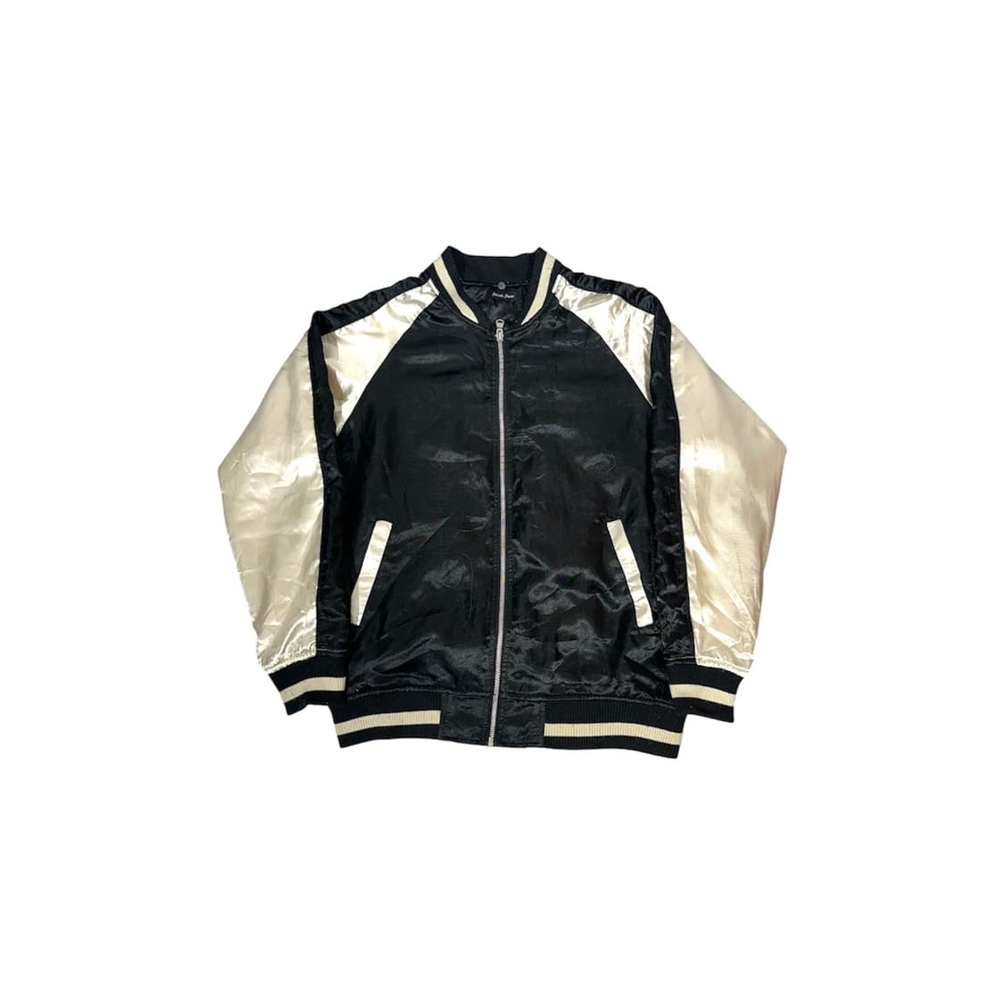 일본 빈티지 스카잔 오버핏 블랙 사이드 라인 자켓 M 상품이미지4