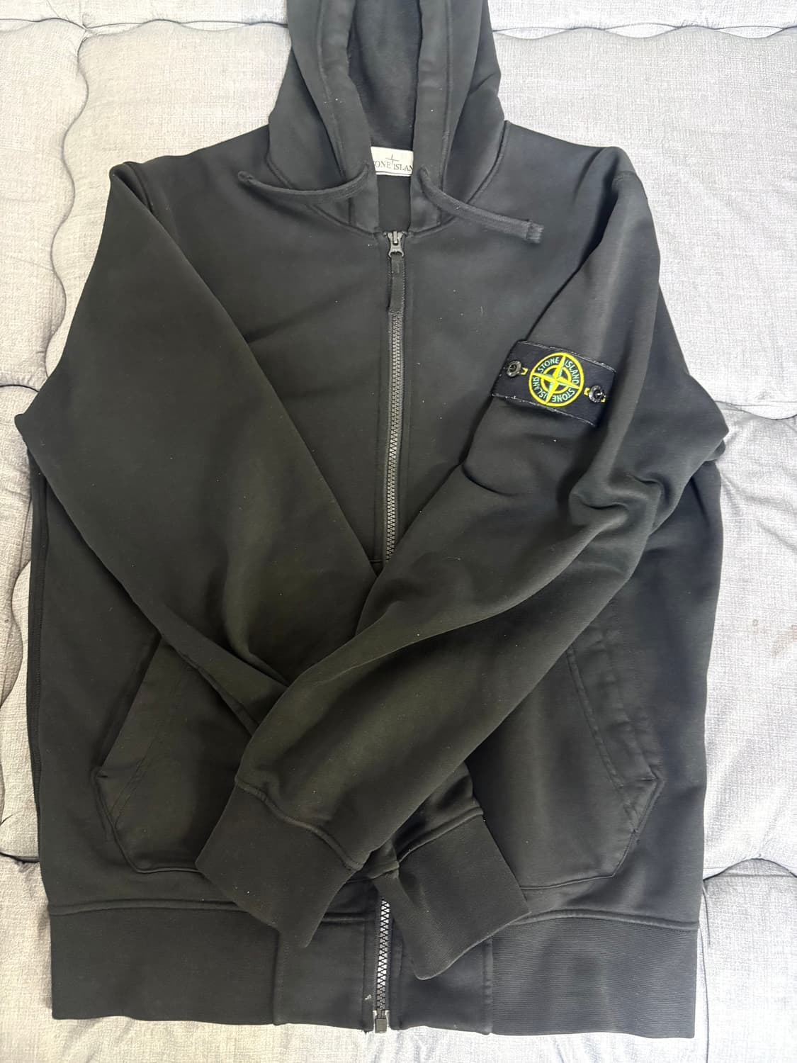 스톤아일랜드 가먼트 다이드 코튼 플리스 풀 지퍼 후드 집업 상품이미지2