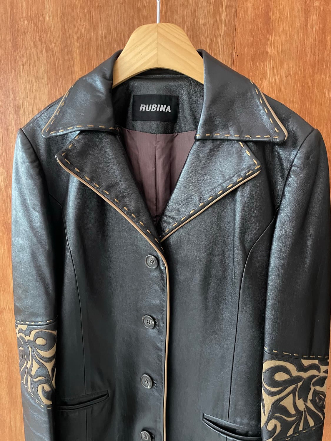 Black escada single eather jacket  상품이미지4