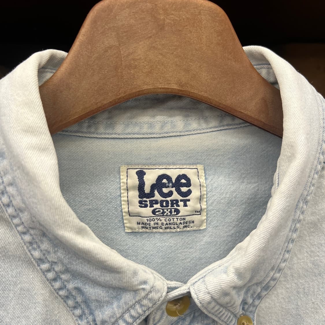 90s LEE 리 스포츠 오리지널 NFL 스틸러스 자수 포켓 데님 셔츠  상품이미지6