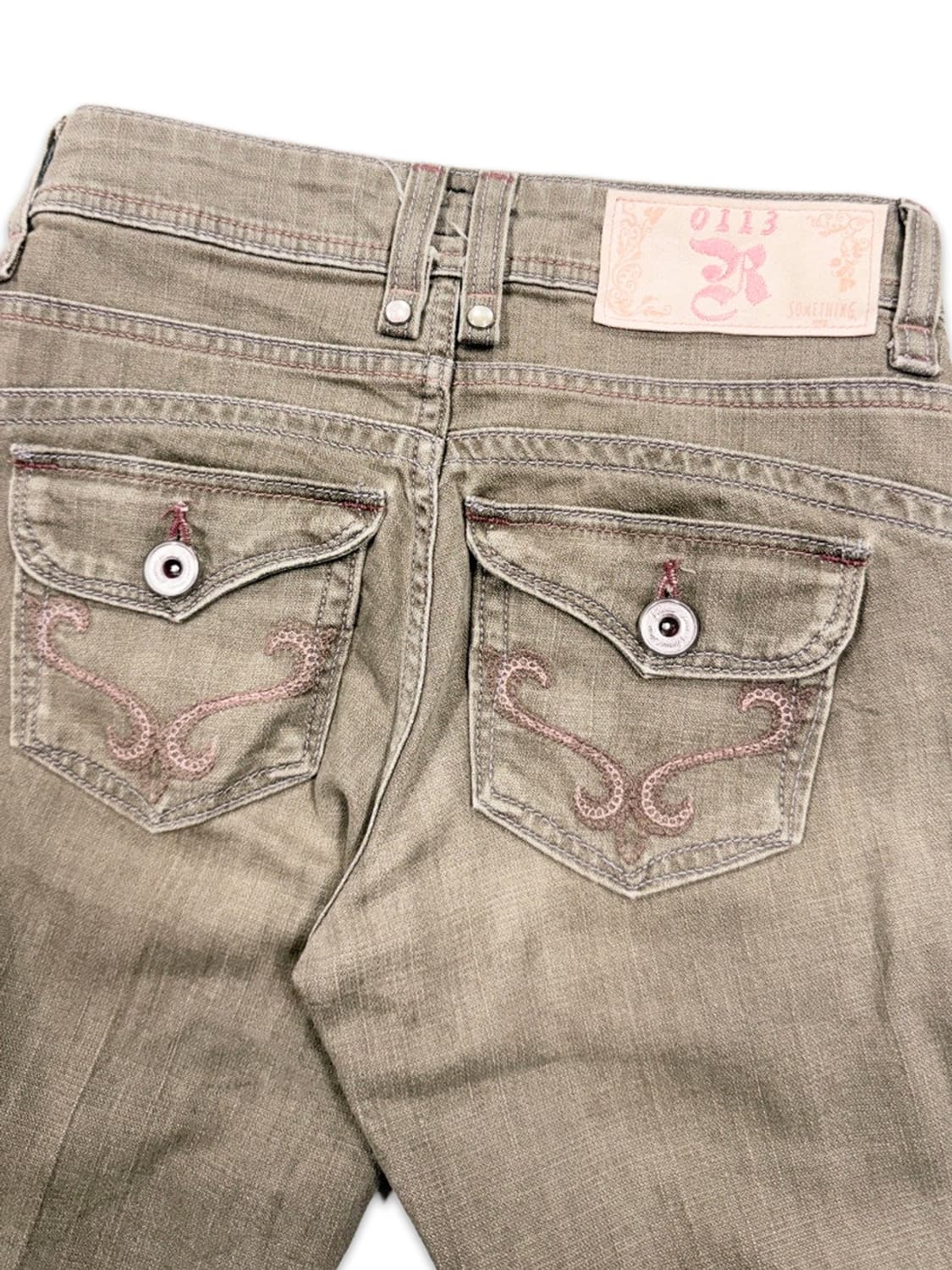 빈티지 EDWIN 베이지핑크 로루라이즈 부츠컷 팬츠 상품이미지4