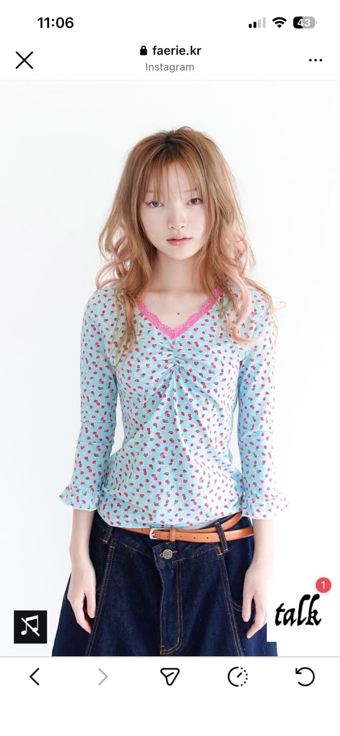 [F.E.E.S] little strawberry lace top  상품이미지1