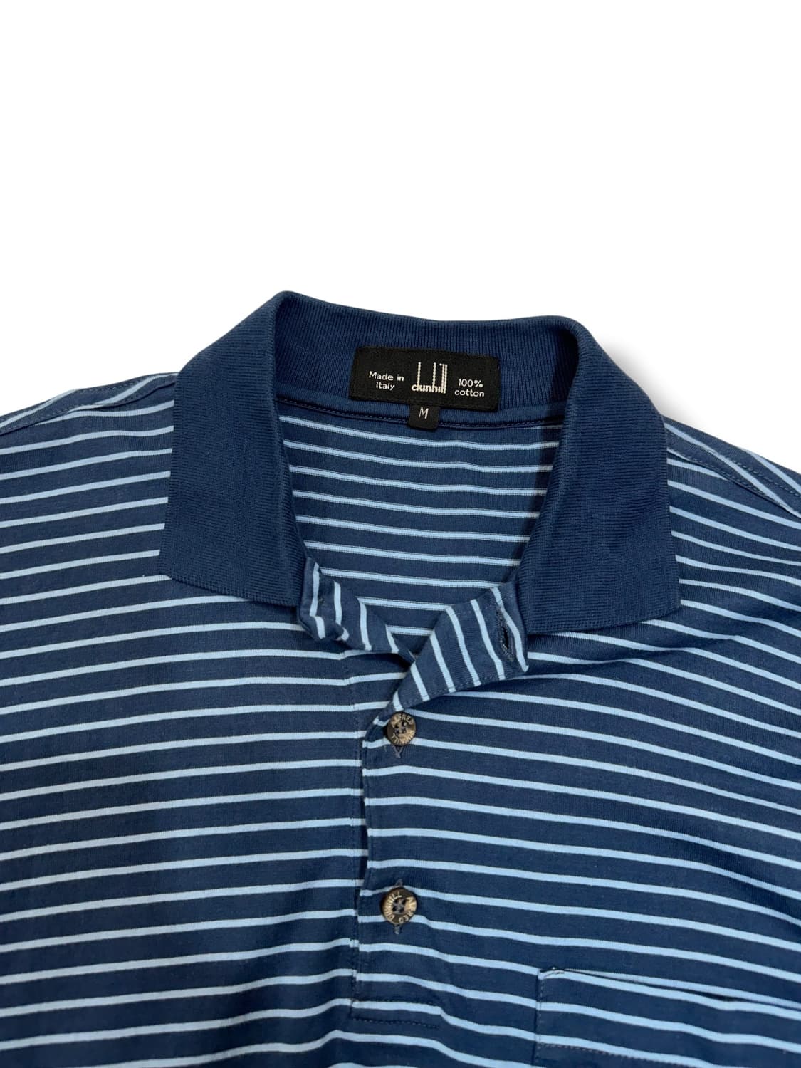 90s 던힐 dunhill 스트라이프 카라 티셔츠 made in ITAL 상품이미지4