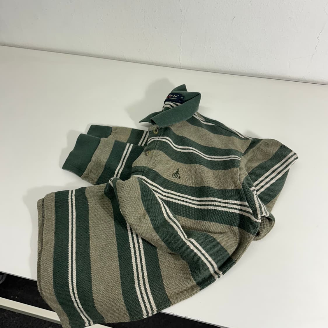 95 빈폴 카키 스트라이프 럭비 긴팔 카라티 상품이미지1