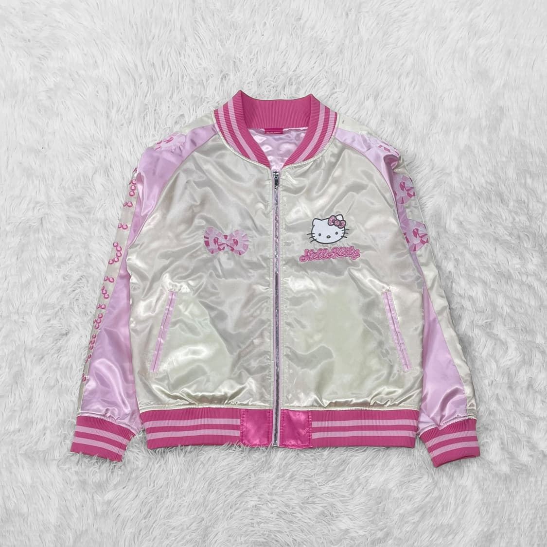 헬로키티 굿즈 키티 자수 스카잔 자켓 핑크 상품이미지3