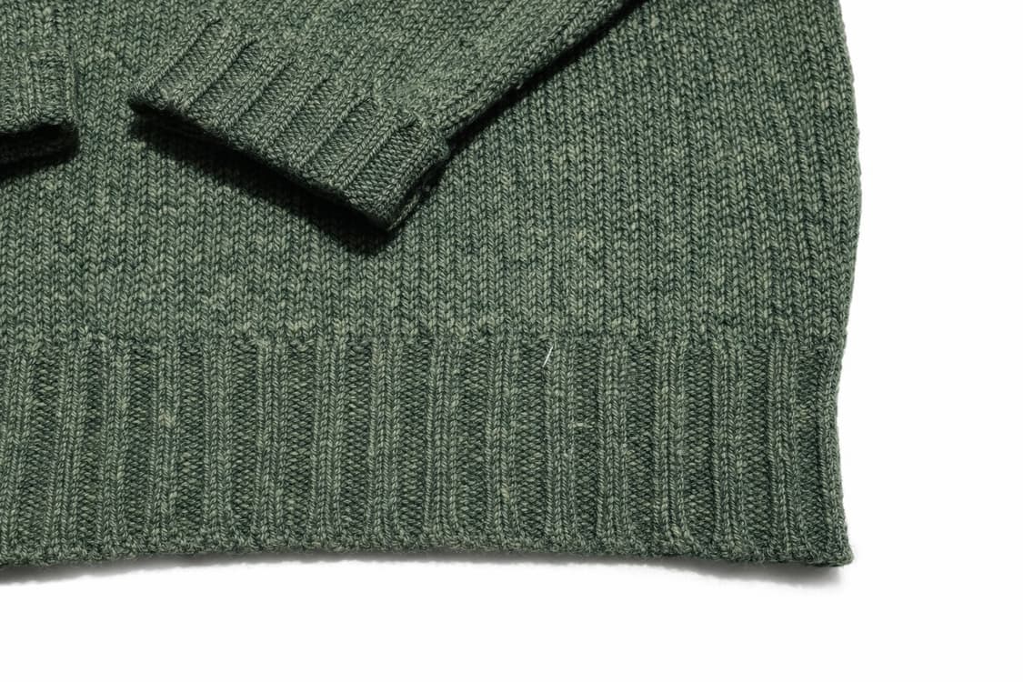 JPN 00s 일본 빈티지 울혼방 아메카지 멜란지그린 헨리넥 니트 스웨터 상품이미지4