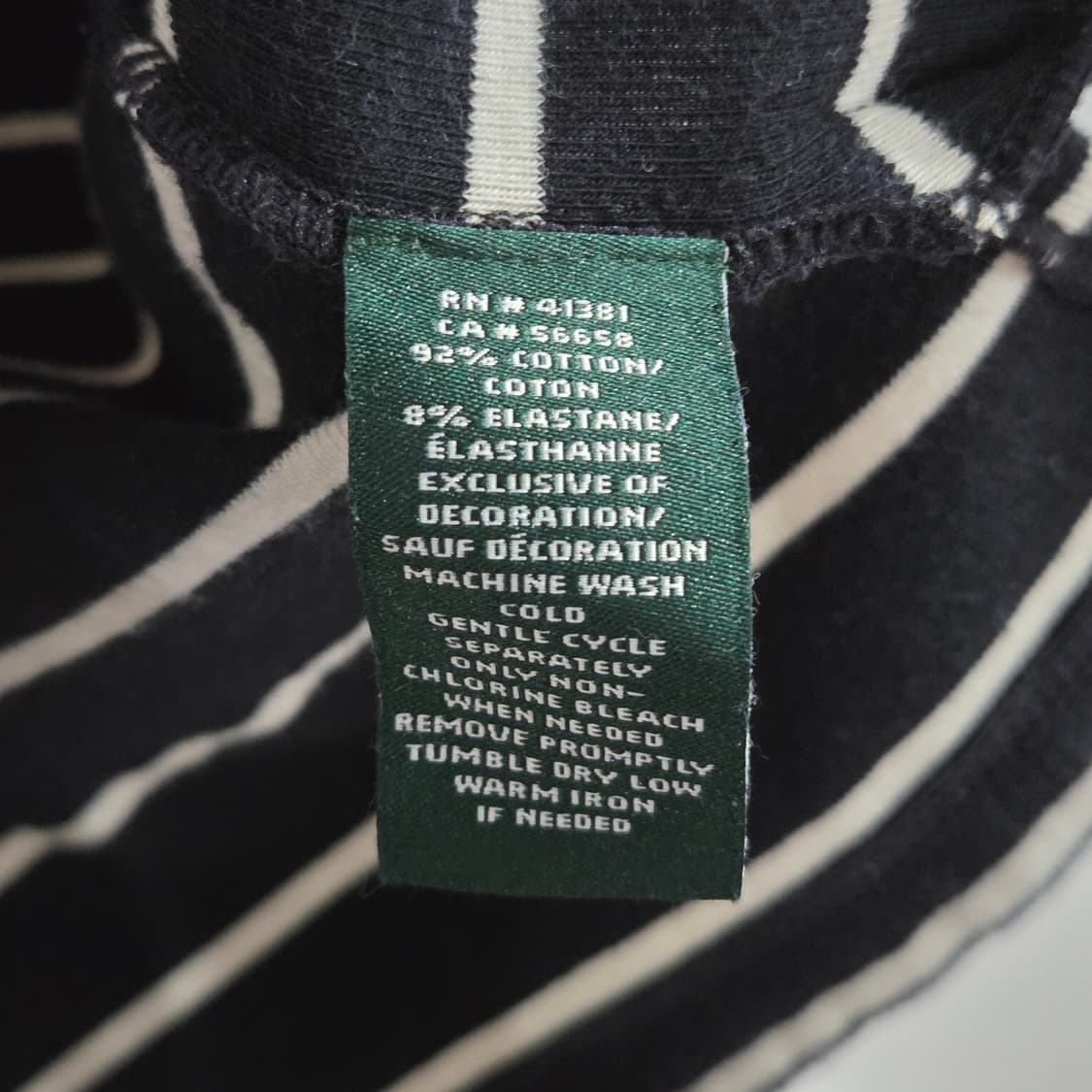 로렌랄프로렌 우먼 보트넥 스트라이프 반팔티 M 상품이미지3