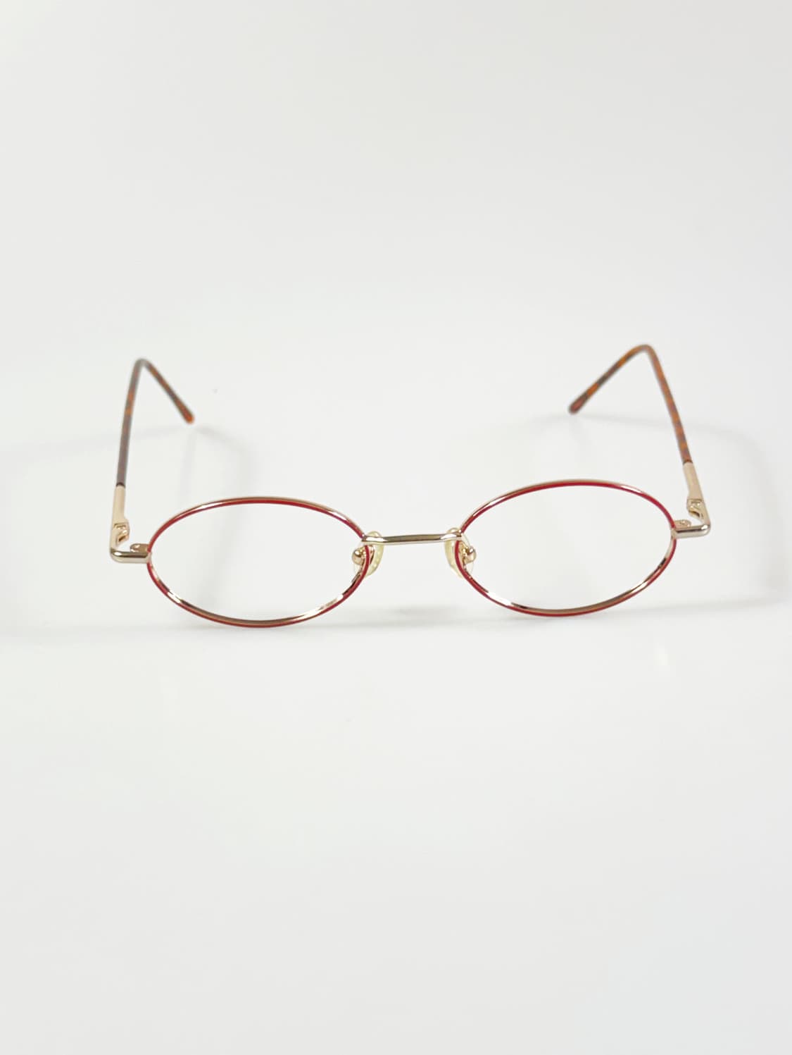 레드&골드 콤비 슬림 오벌 메탈 프레임 빈티지 안경 상품이미지2