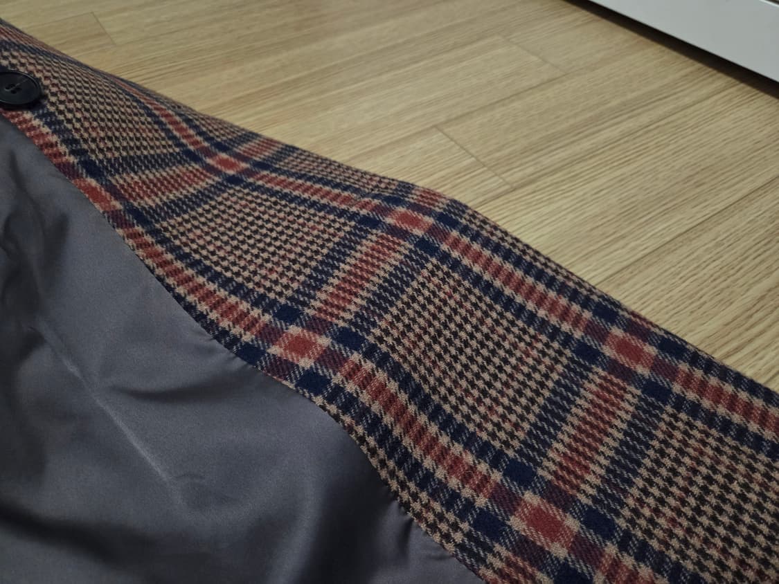 마마가리 앤틱 체크 더블 브레스트 코트 상품이미지7