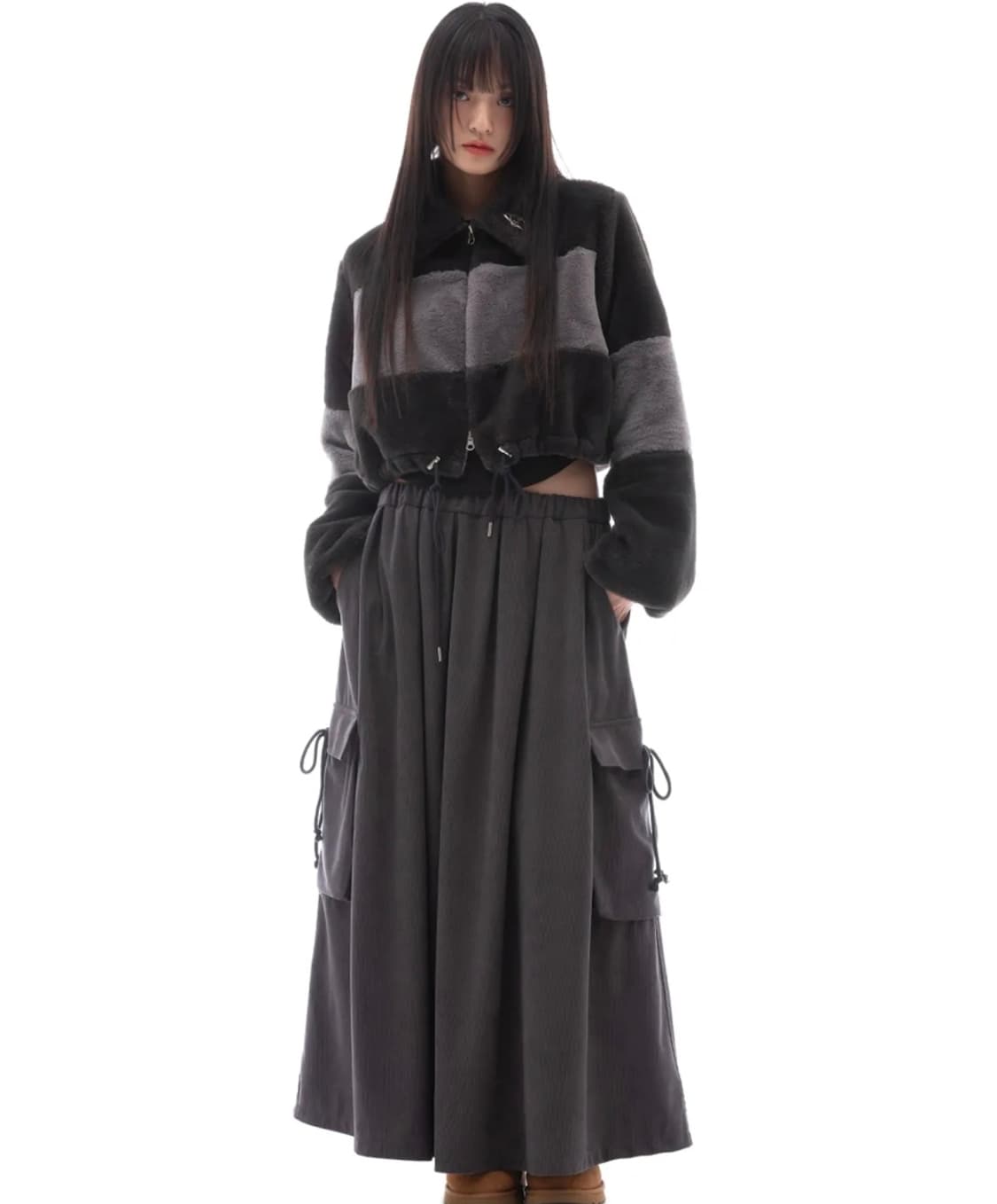 플리즈마스페어 크롭 투웨이 집업 플리스자켓 Free 상품이미지1