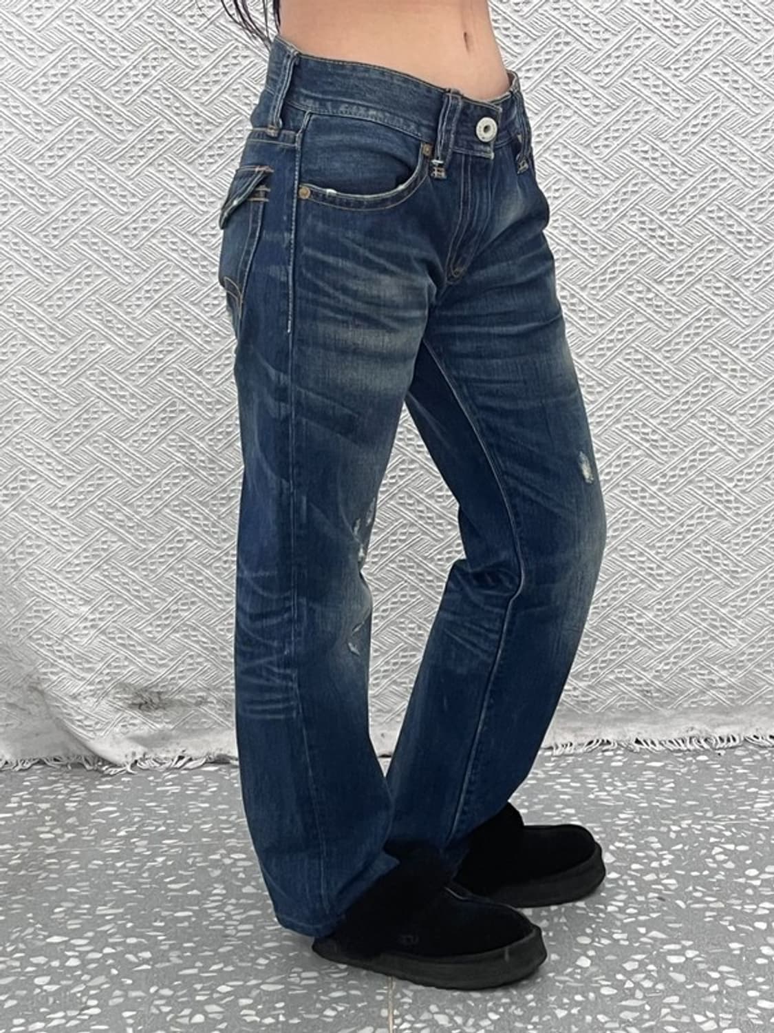 리바이스 523 키치 페인팅 패치 데미지 데님팬츠 32인치 C10528 상품이미지2