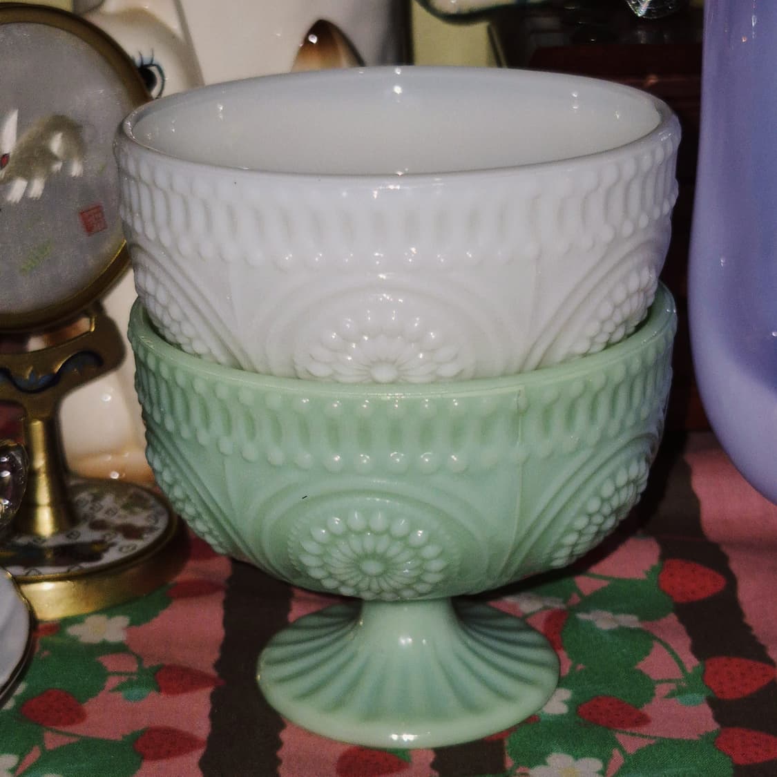 80s 미국 제디트 밀크글라스 컴포트 볼 1p 상품이미지6