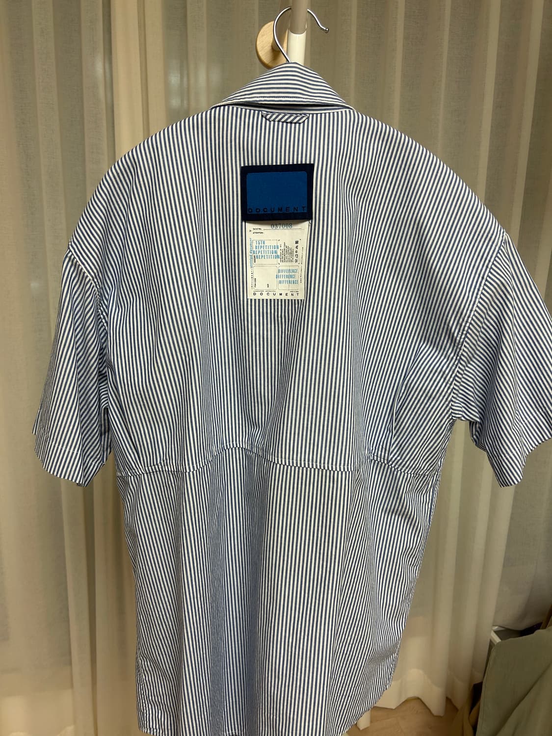 도큐먼트  STRIPED HALF SHIRT Blue 상품이미지3