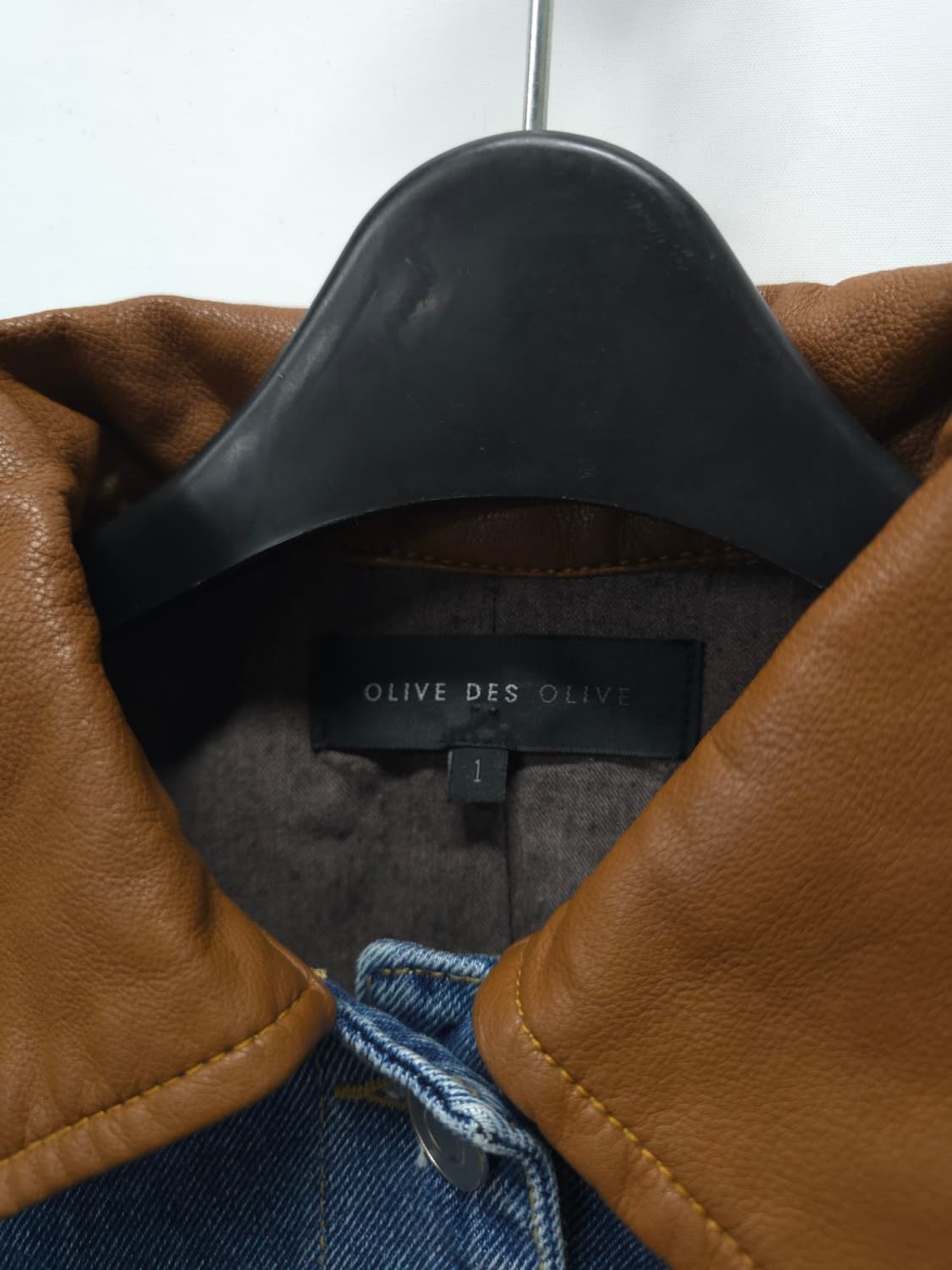 올리브데올리브 여성 레더배색 봄가을 청자켓 ( 여성55~55반 ) 상품이미지4