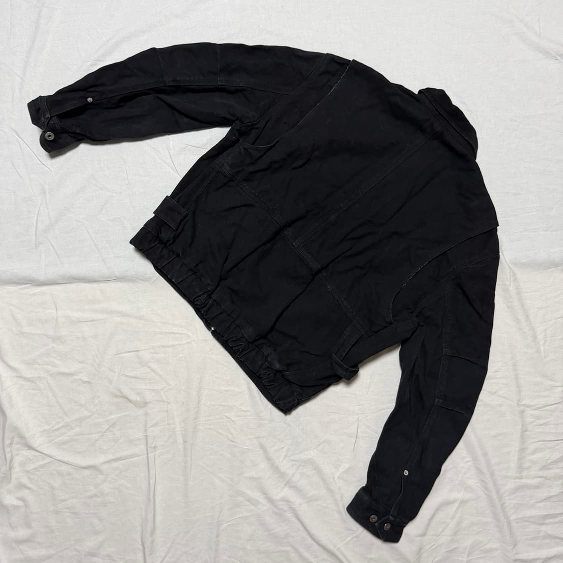 쿠어 오버 다잉 페이디드 데미지 워크 자켓 (워시드블랙/L) 상품이미지2