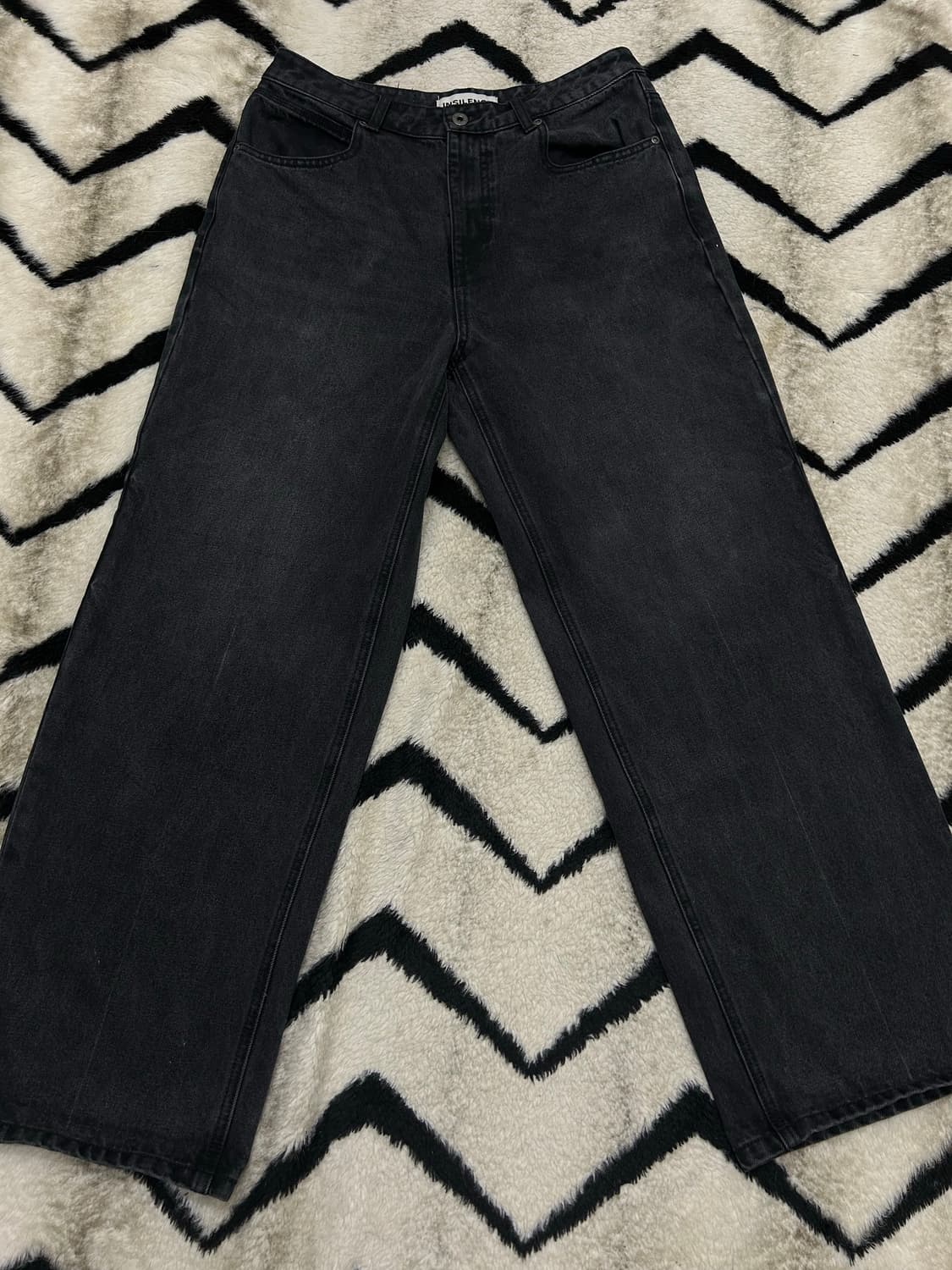 [M]인사일런스 도밍고 워시드 와이드 데님팬츠/흑청 상품이미지4