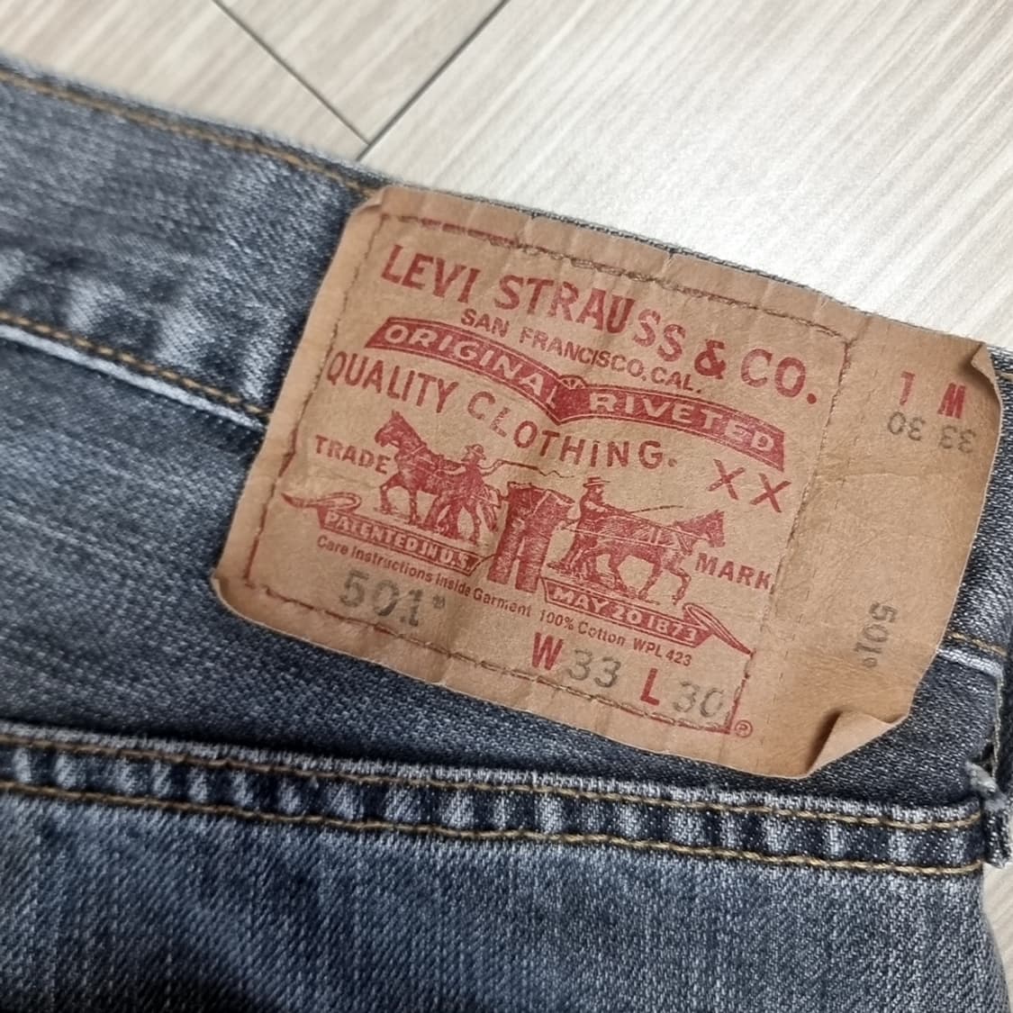 빈티지 리바이스 501  블랙진(33) 상품이미지5