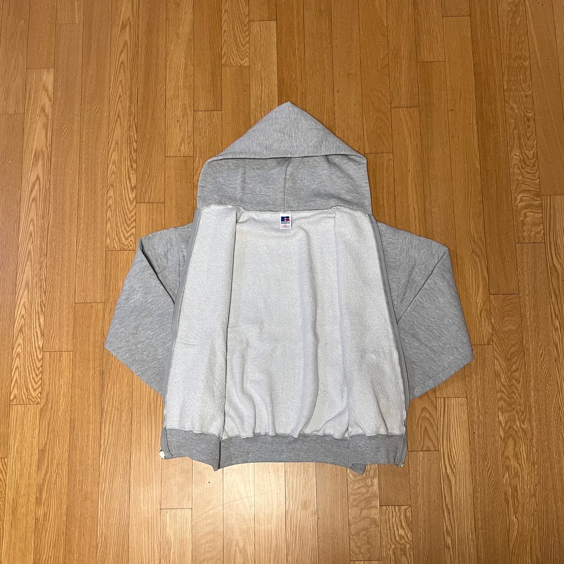 [L] 90s 빈티지 러셀 후드집업 라이트 그레이 상품이미지2