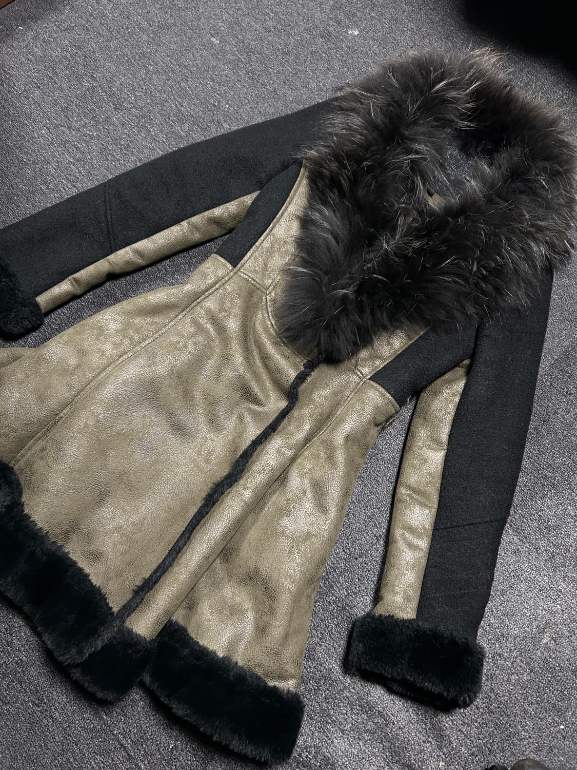 Vintage y2k Punk leather fur coat 상품이미지2