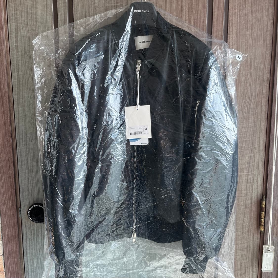 새상품(M)인사일런스 비건 레더 MA-1 블랙 상품이미지5