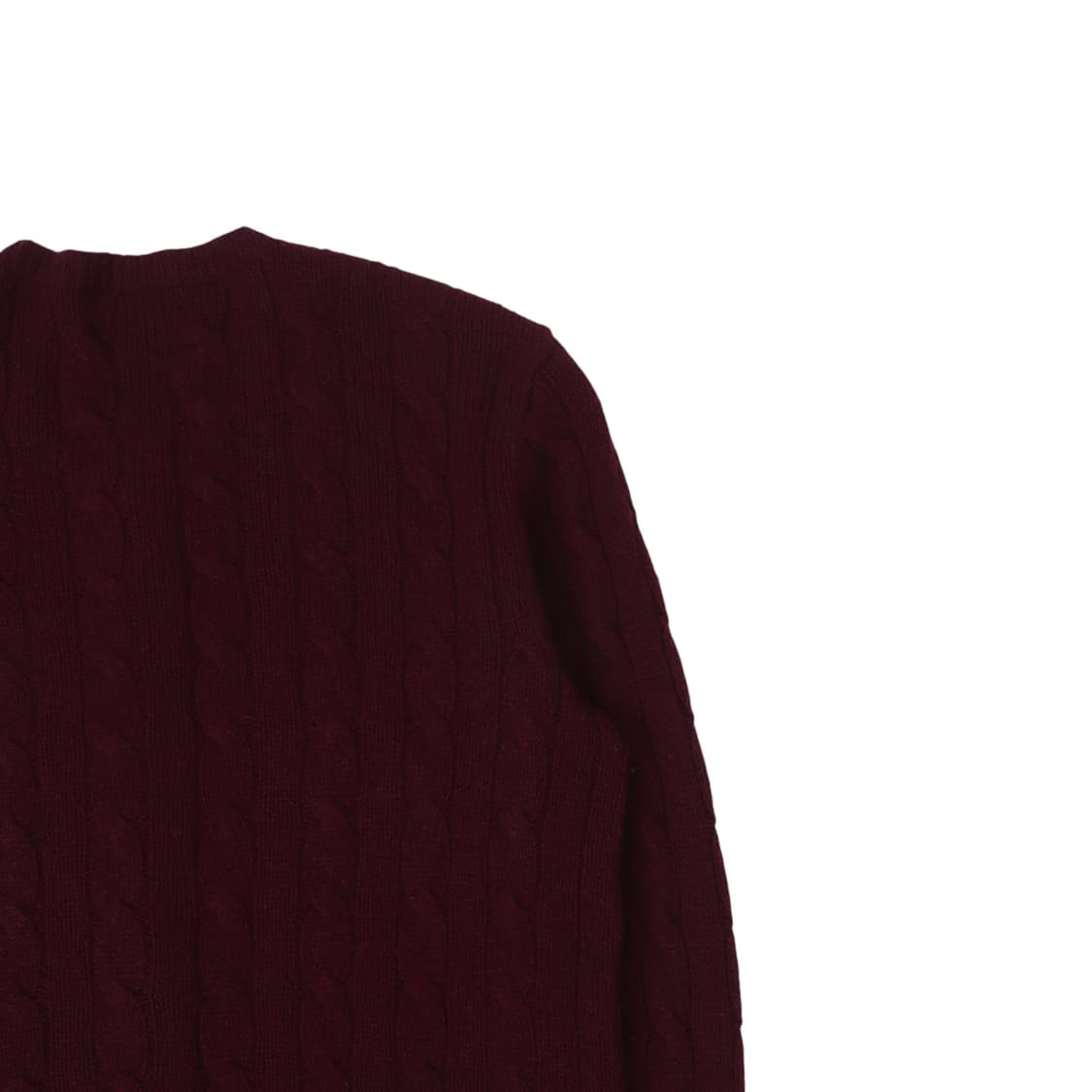폴로 랄프로렌 딥 버건디 울 캐시미어 케이블니트 가디건 상품이미지6
