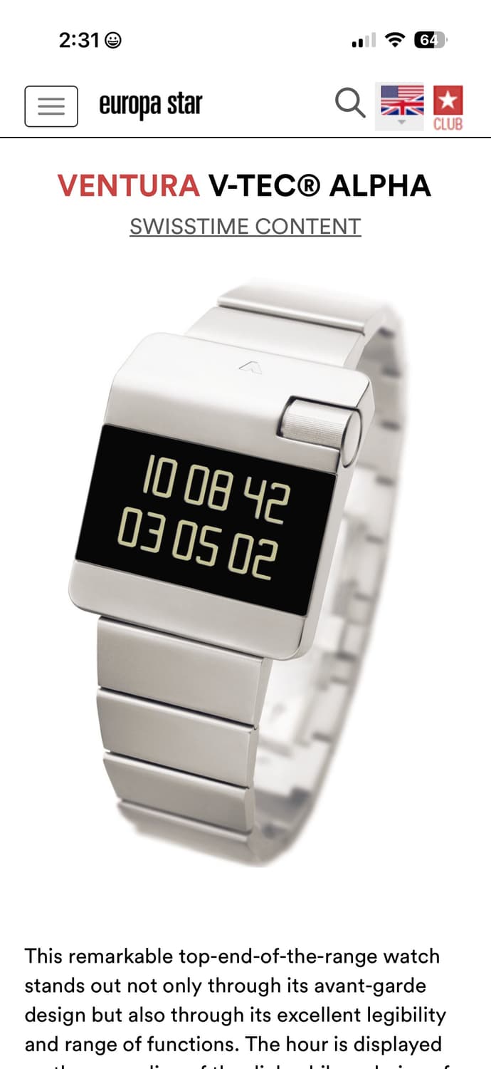 벤츄라 V-TEC 알파 디지털 시계 풀박스 상품이미지1