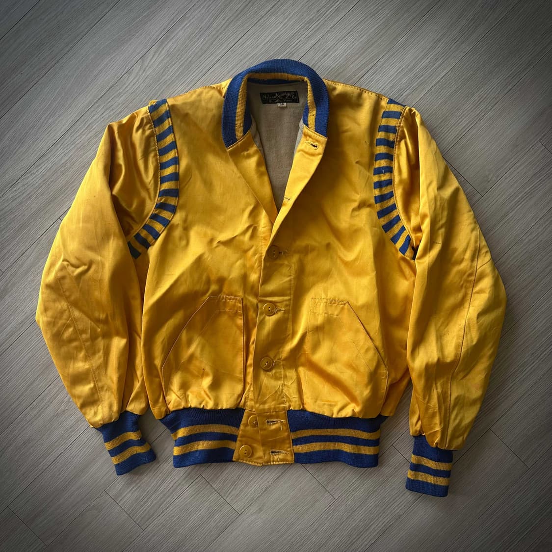40s USA Vintage Satin Stadium Jacket 상품이미지4