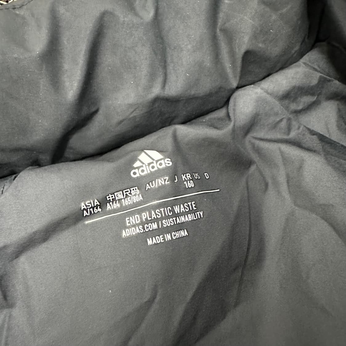 아디다스 여성 덕다운 숏패딩 블랙 신장 160 상품이미지6