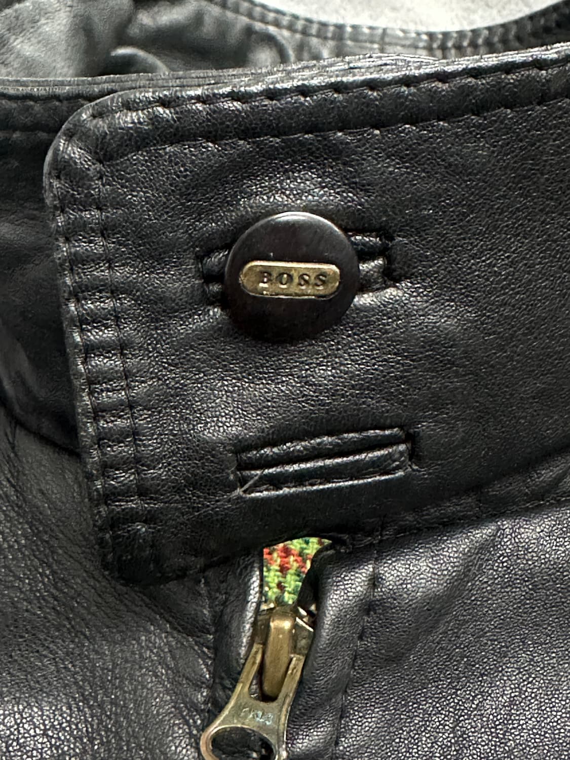 80s HUGO BOSS 레더 봄버 자켓 L 상품이미지8