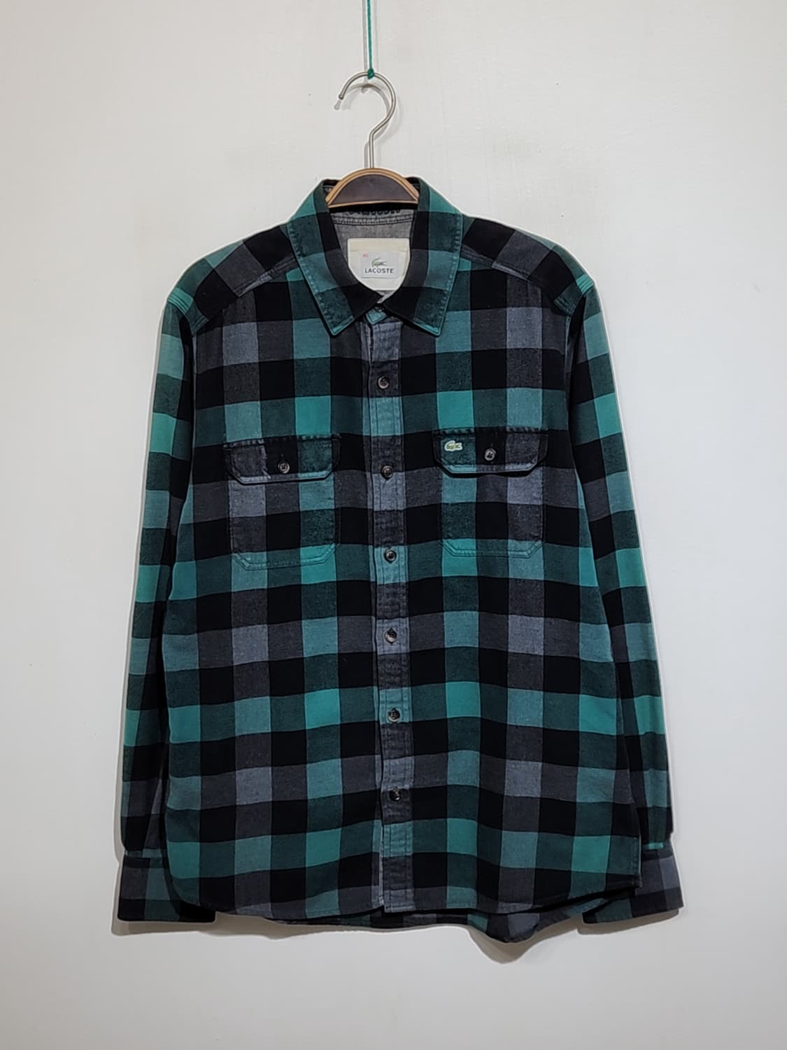 (M) 라코스테 셔츠 체크 남방 포켓 로고 캐주얼  상품이미지1