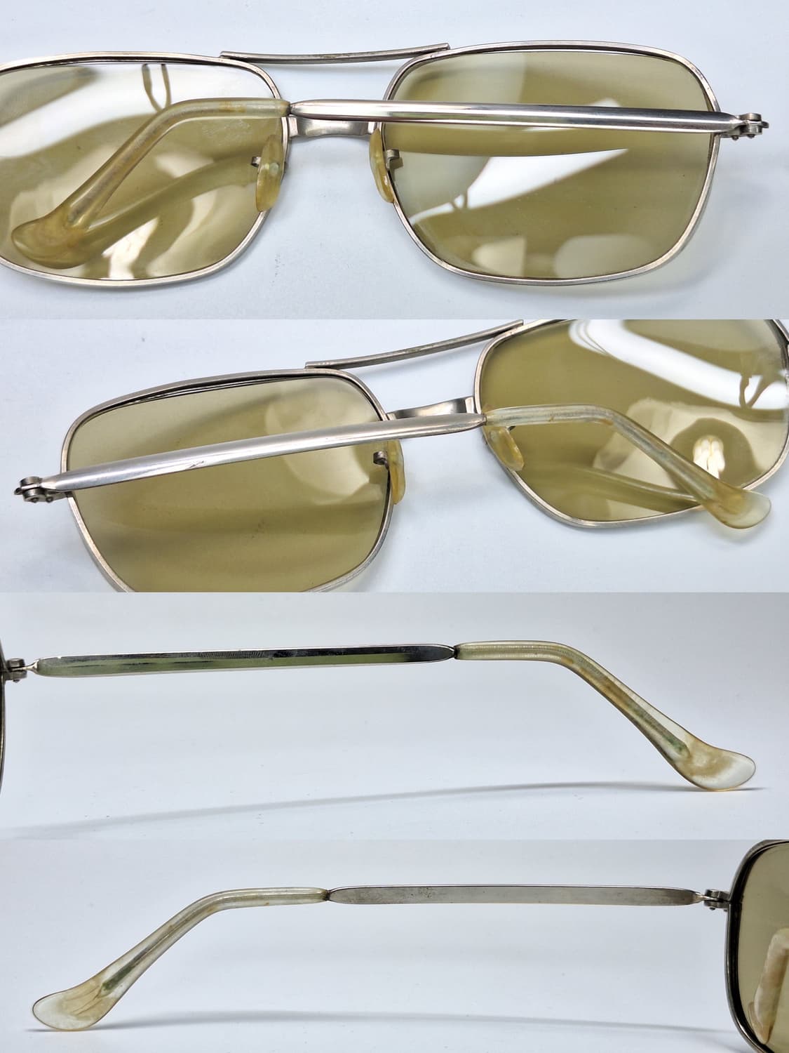 80s 일본 빈티지/더블브릿지 실버 선글라스 겸 안경테 빅사이즈 투브릿지 상품이미지6