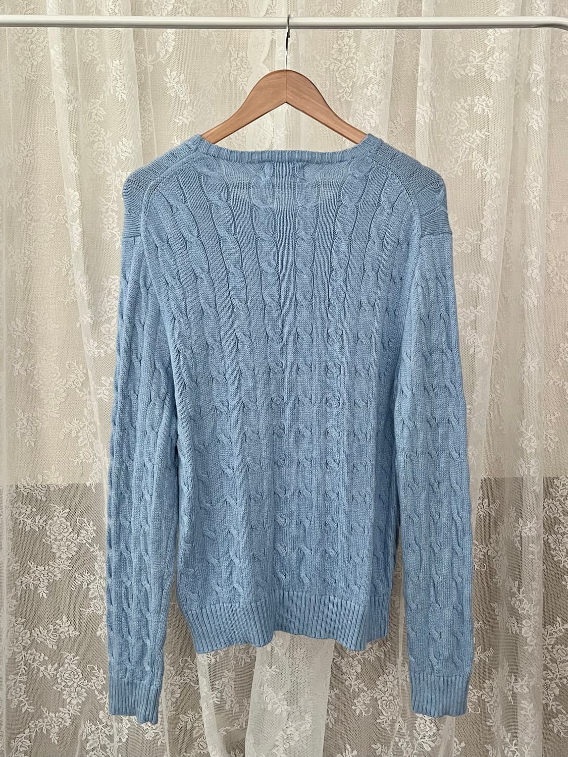 L) 폴로 랄프로렌 코튼 케이블 니트 블루 상품이미지2