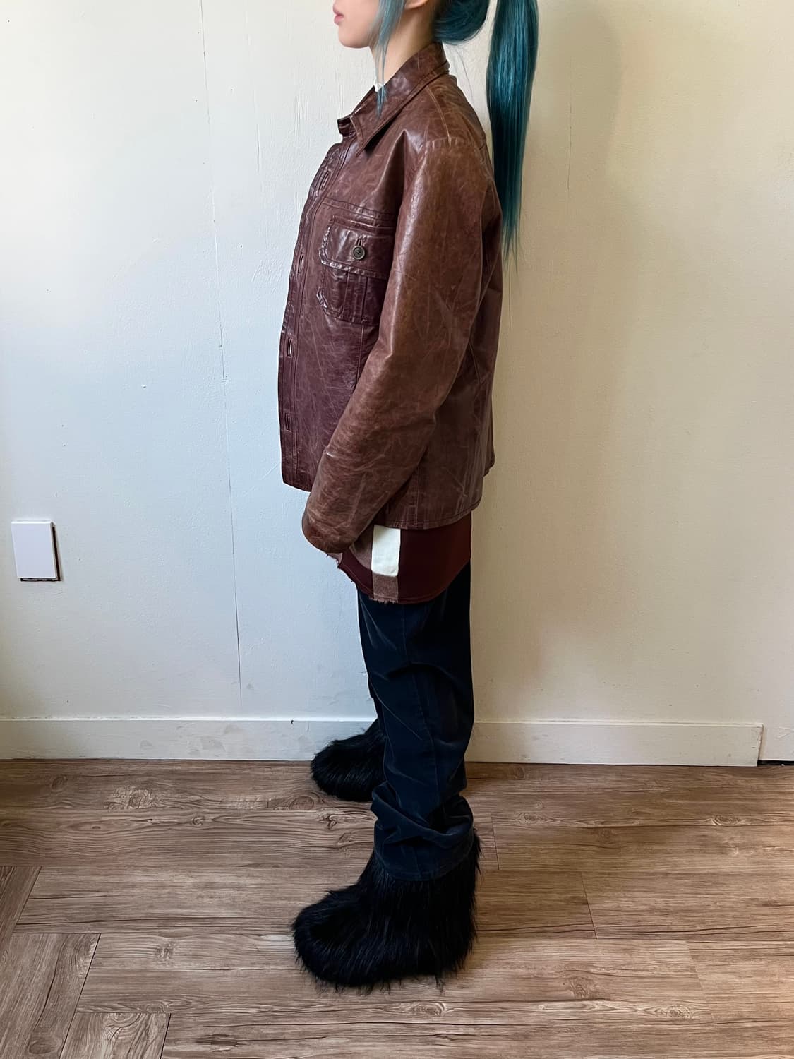 90‘s MARCO 에이징 베라 펠레 레더 자켓 상품이미지8