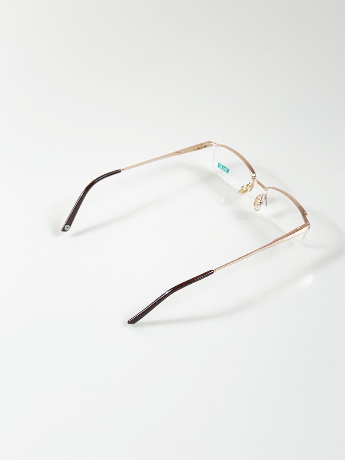 90s FUTIS 로즈골드 스퀘어 반무테 빈티지 안경 상품이미지4