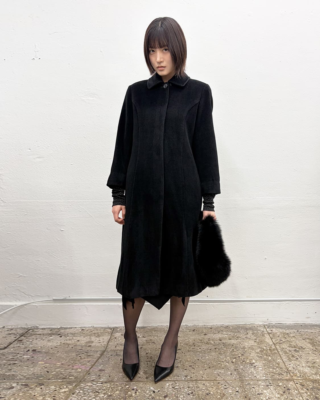 빈티지 퍼 트리밍 앙고라 코트 상품이미지6